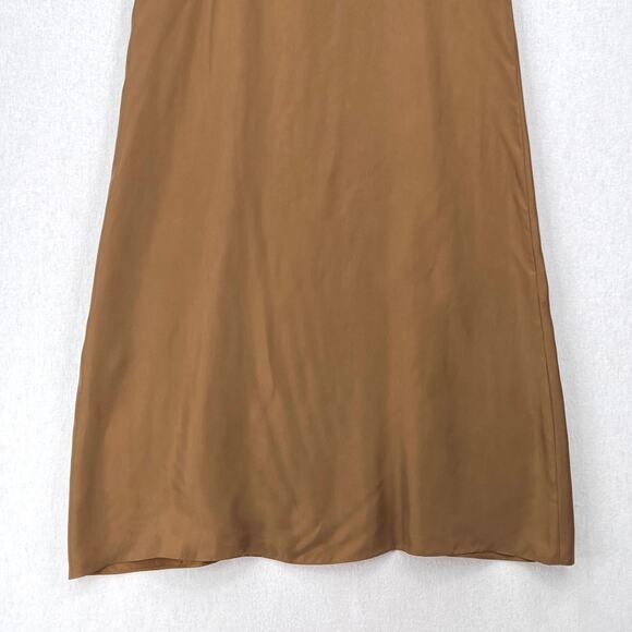 JENNI KAYNE Rio Slip Dress Womens Small Bronze Camel Maxi Strappy A-Line Luxury - Picture 10 of 16